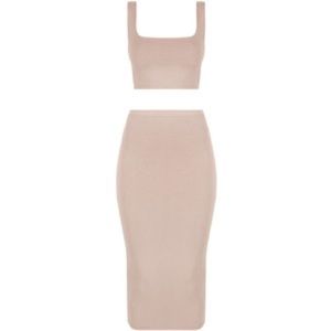 Midi skirt and crop set